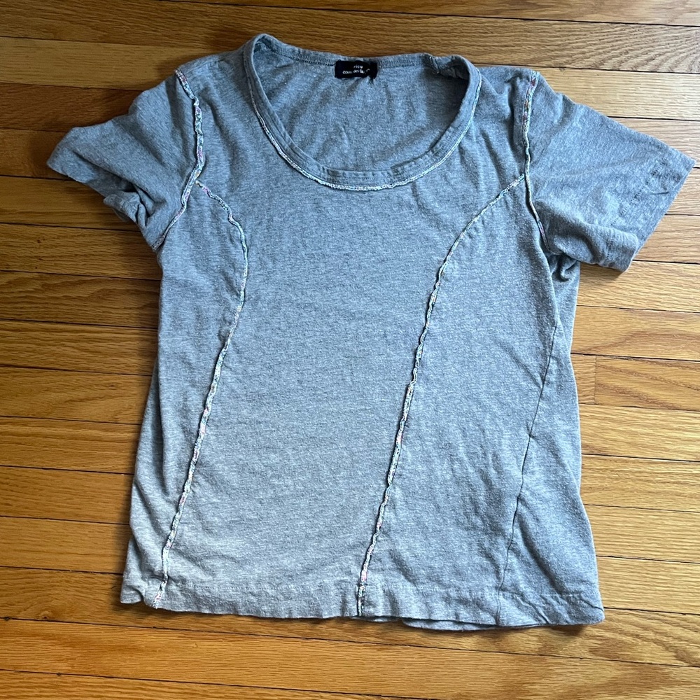 Comme des Garçon grey t-shirt with floral detail